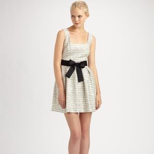 Milly White Metallic Tweed Mini Dress - Size 2